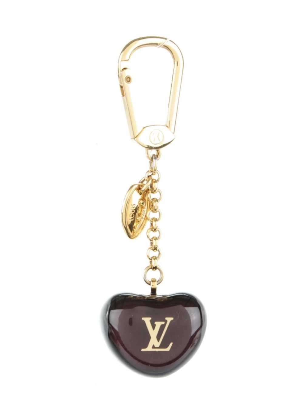 Louis Vuitton Pomme D’amour Gold-Tone And Dark Brown Heart Key/Bag Charm